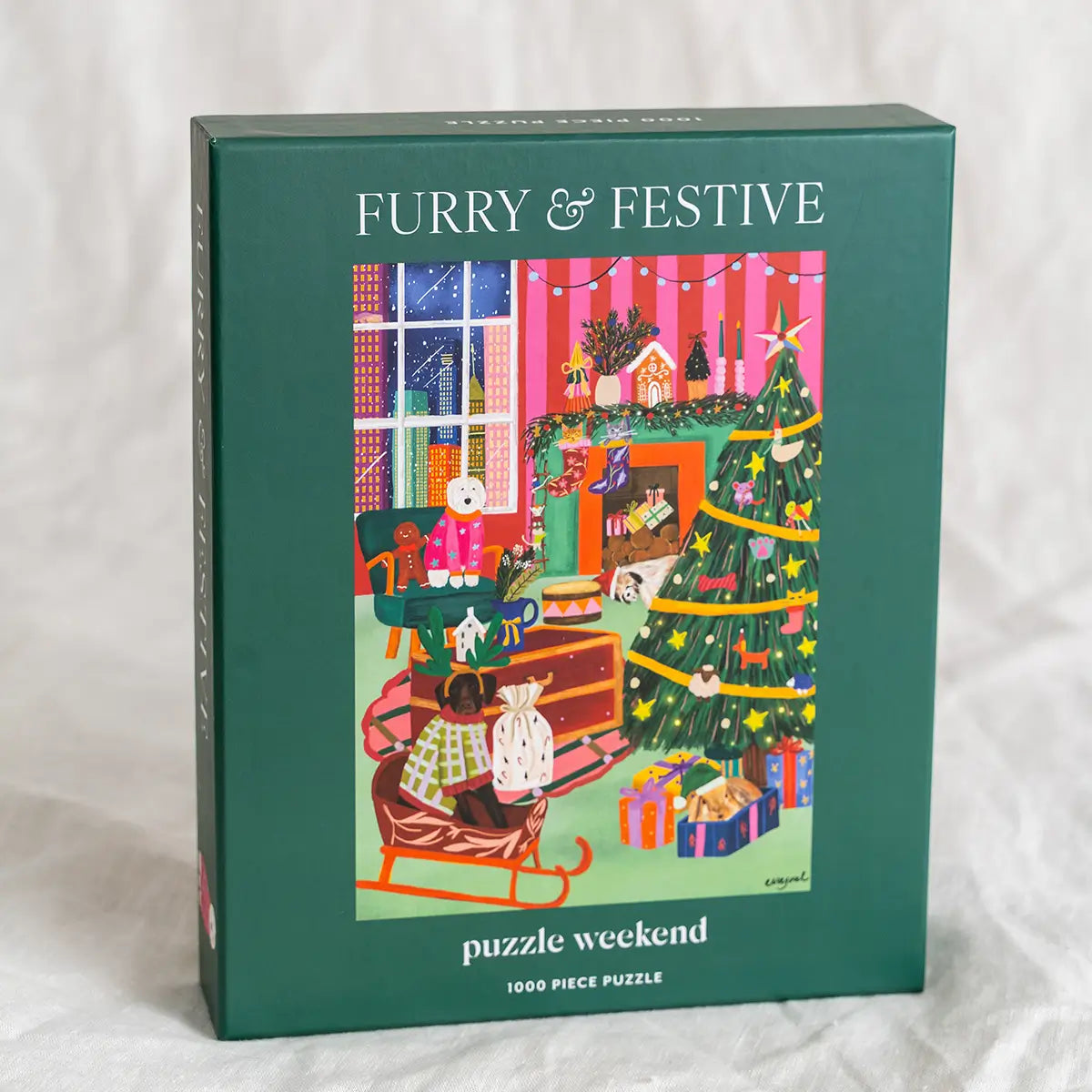 Furry & Festive 1000 Piece Christmas Puzzle by Eva Jael • Puzzle
