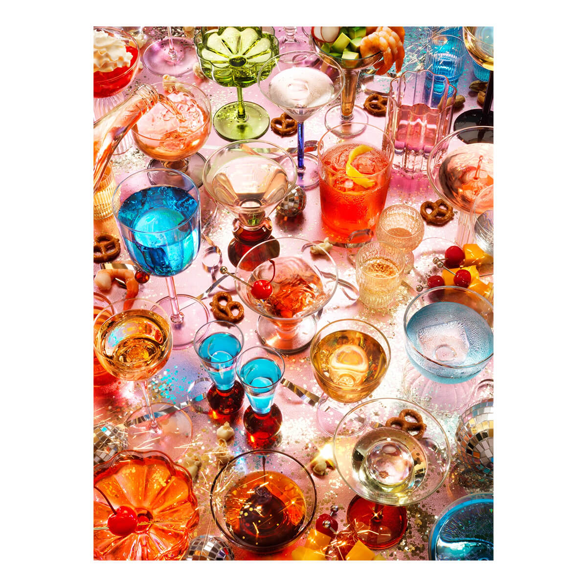 Happy Hour Piecework Puzzle - Colorful Glassware Puzzle