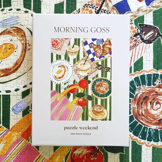 morning goss 500 piece puzzle by puzzle weekend - best gifts for coffee lover