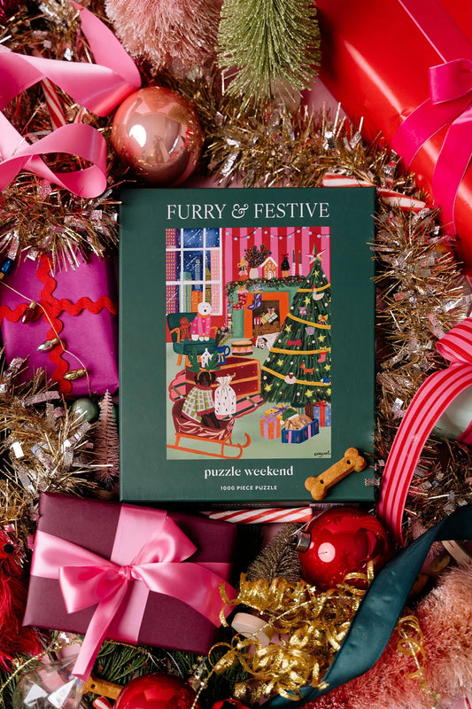 furry & festive christmas jigsaw puzzle by eva jael