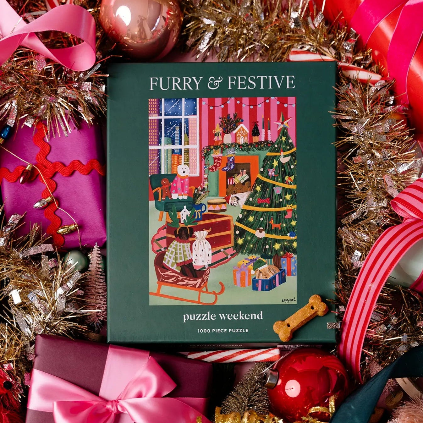 furry & festive christmas jigsaw puzzle by eva jael