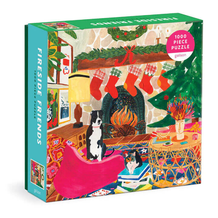 galison fireside friends christmas puzzle