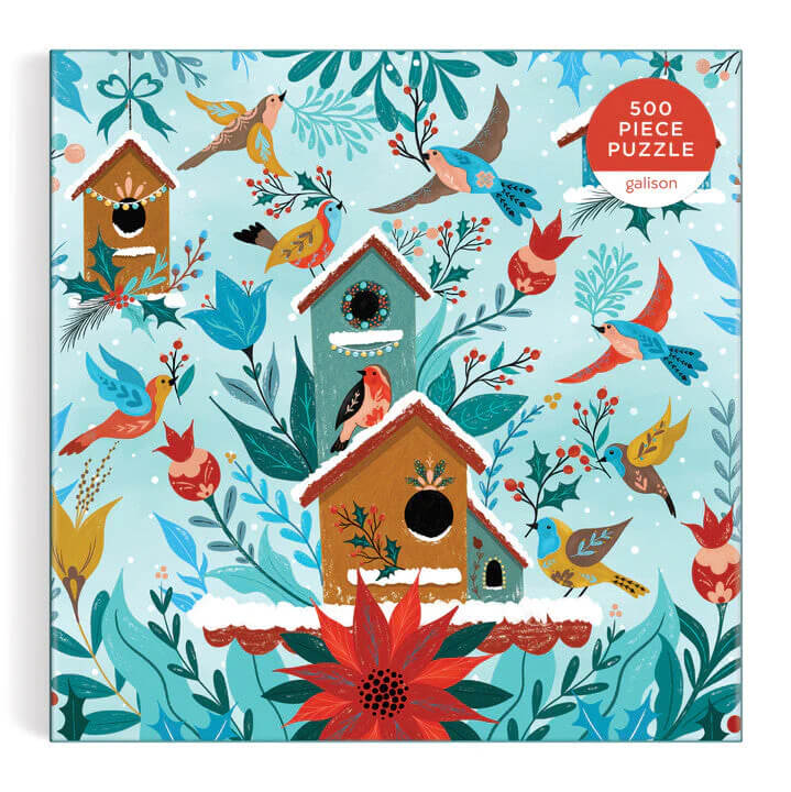 galison winter perch bird puzzle