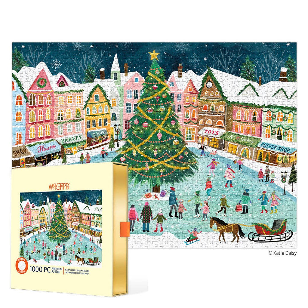 Town Square 1000 Piece Christmas Puzzle by WerkShoppe