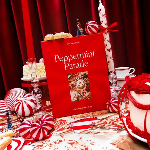 Peppermint Parade 1000 Piece Christmas Jigsaw Puzzle by Piecework