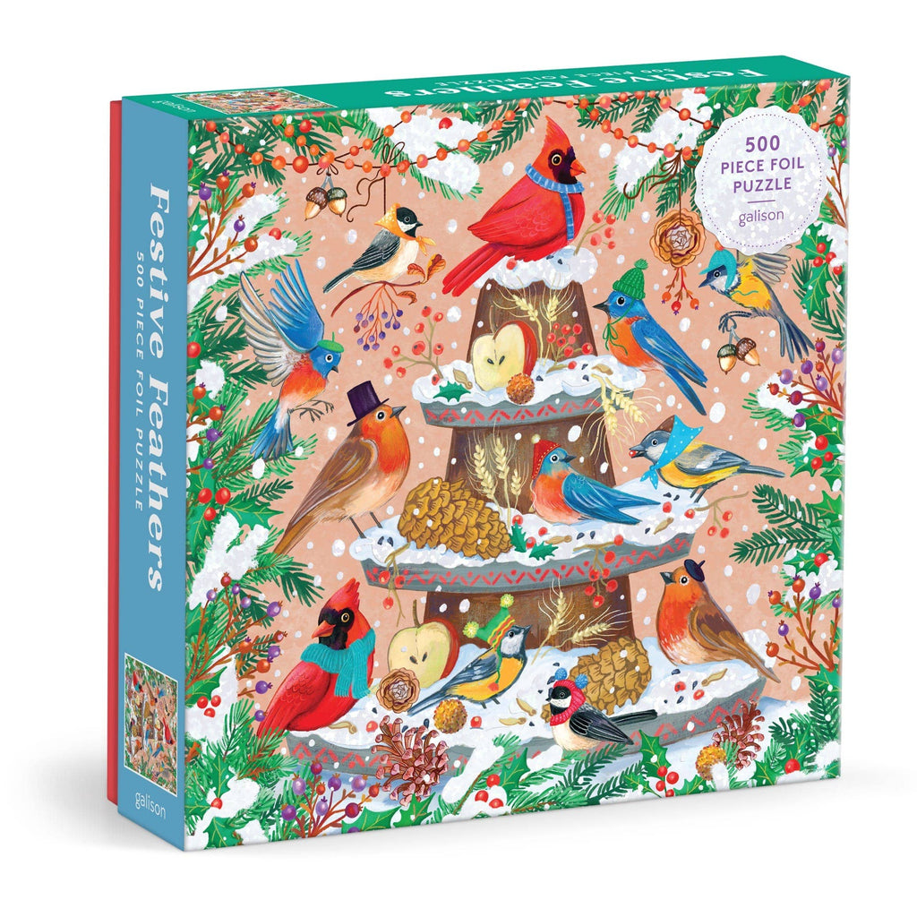 Festive Feathers 500 Piece Foil Galison Puzzle