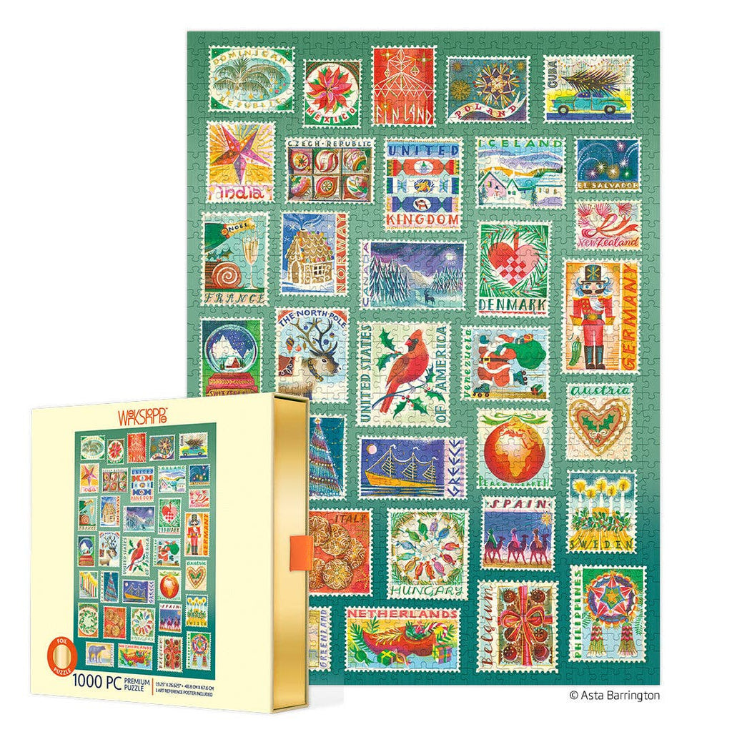 Seasonal Stamps 1000 Piece Puzzle WerkShoppe Christmas Puzzle