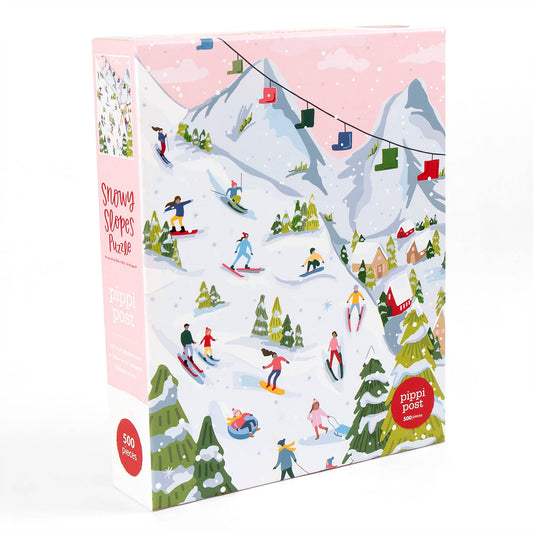 Snowy Slopes 500 Piece Winter Puzzle by Pippi Post
