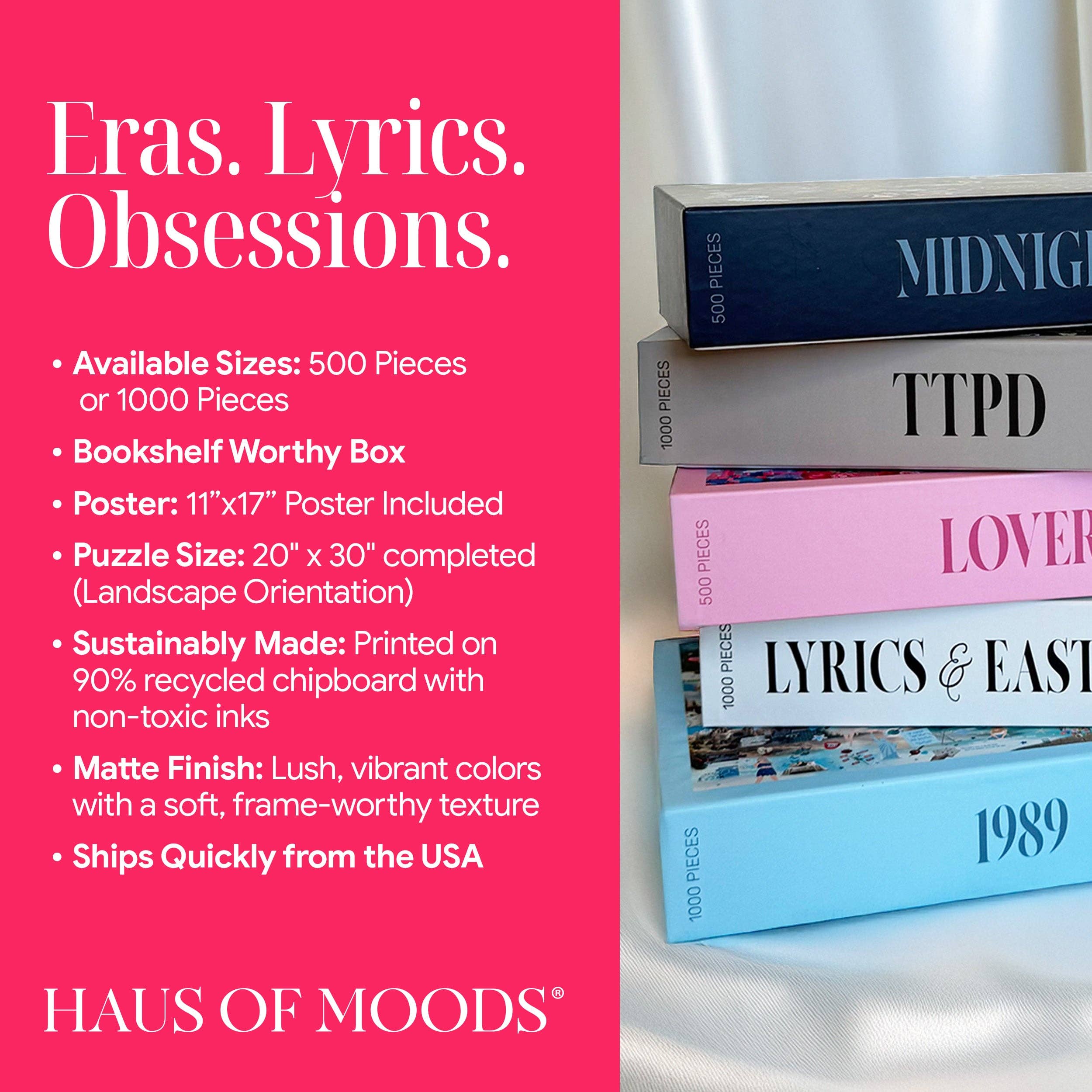 Taylor Swift Lover Era Lyrics & Easter Eggs Jigsaw Puzzle • Haus