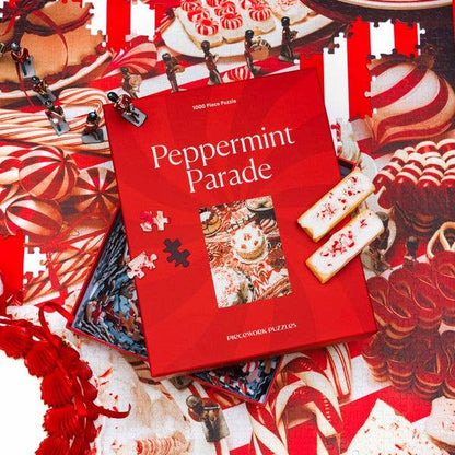 Peppermint Parade 1000 Piece Christmas Jigsaw Puzzle by Piecework