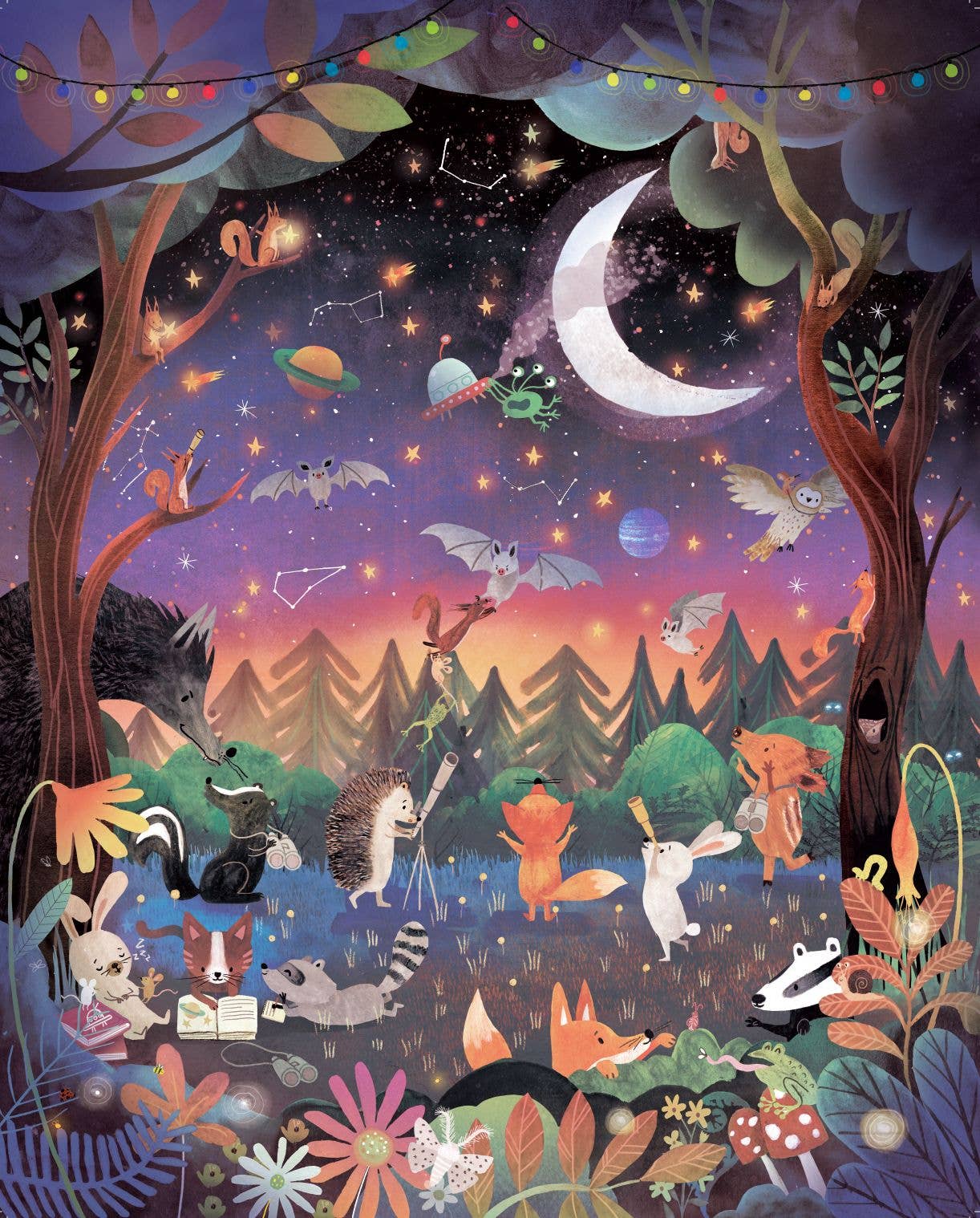 Mischief Under the Moonlight 300 Piece Kids Puzzle • Once Upon a Puzzle