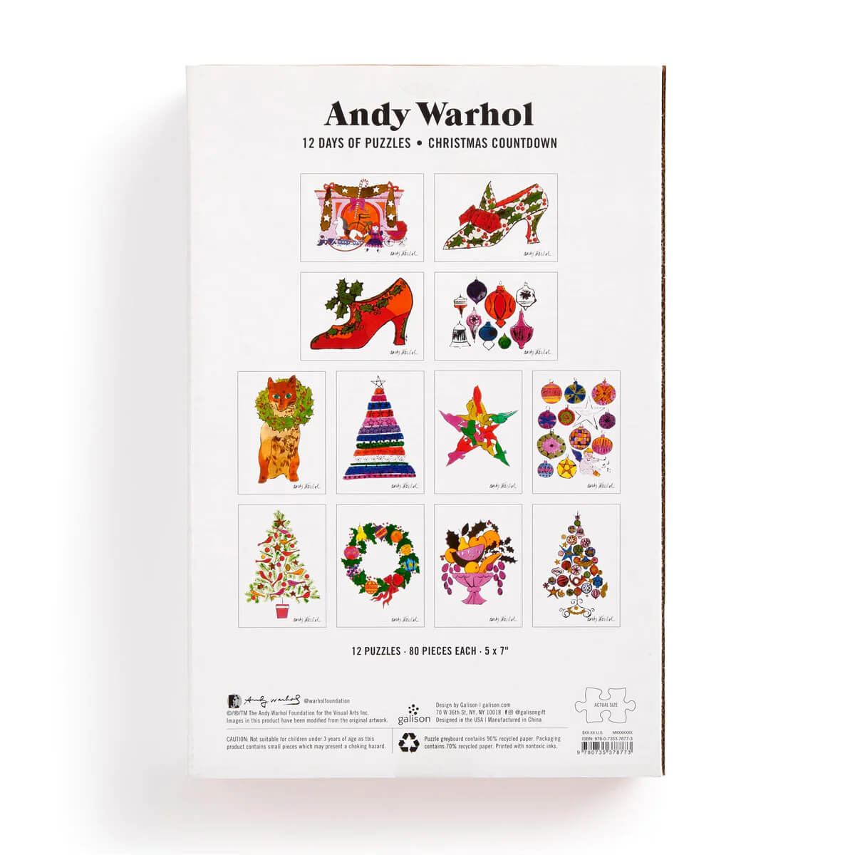 christmas puzzle advent calendar - andy warhol
