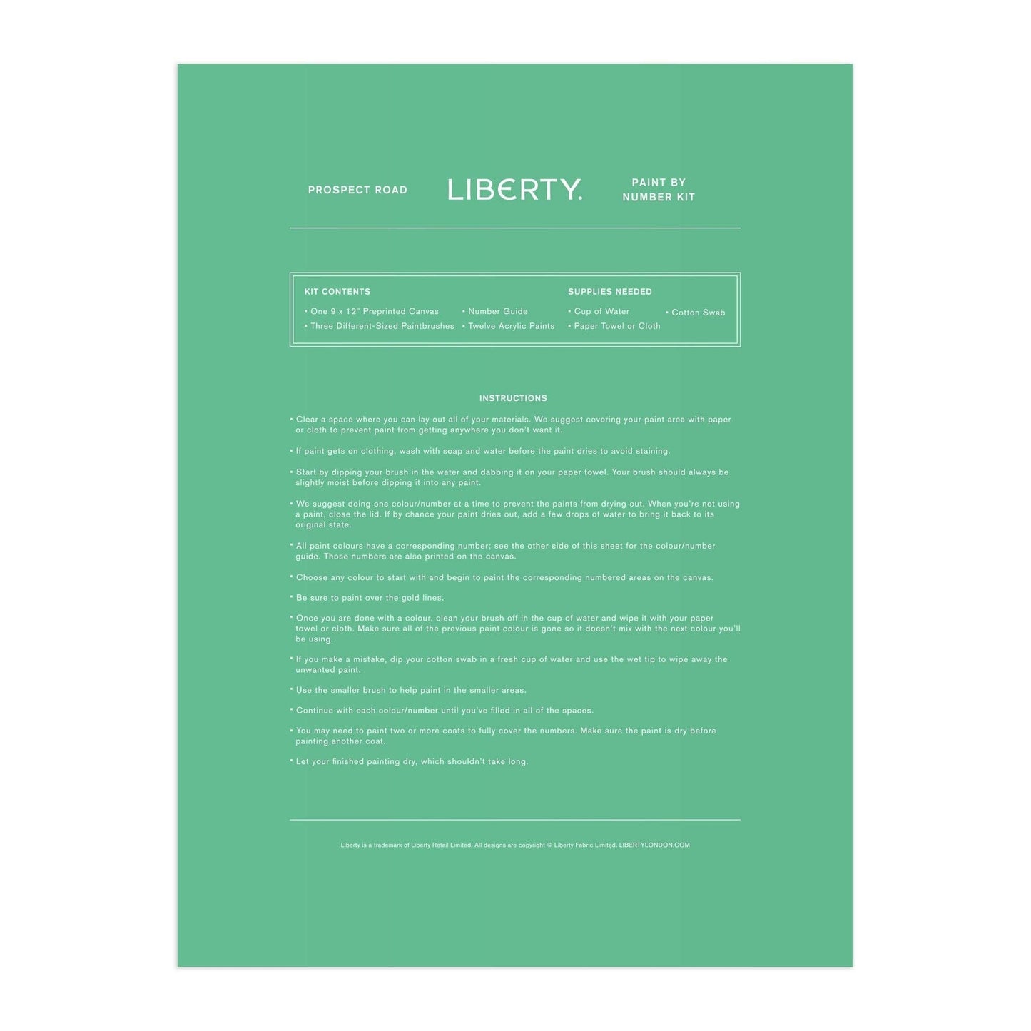 Liberty Prospect Road Paint by Number Kit