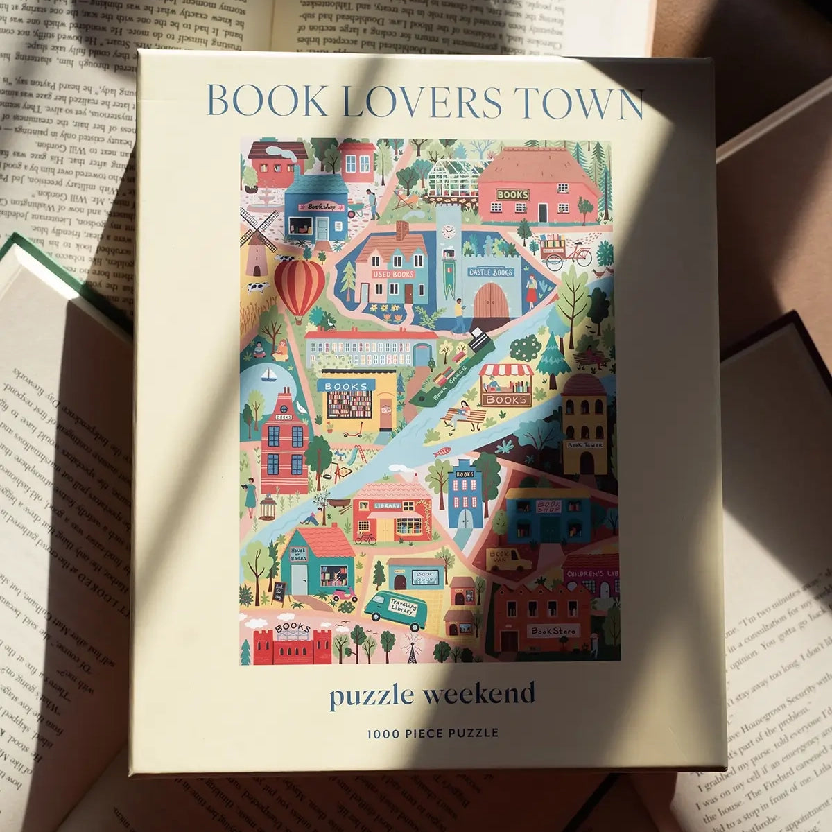 Book Lover's Town Puzzle by Anja Riebensam - Gift for Book Lovers - Puzzle Weekend