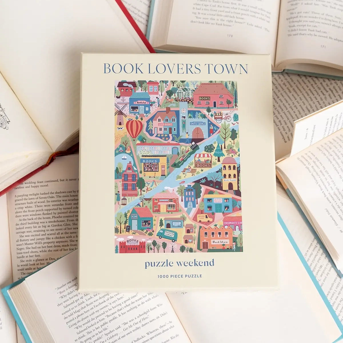 Book Lover's Town Puzzle by Anja Riebensam - Gift for Book Lovers - Puzzle Weekend