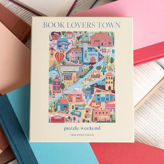Book Lover's Town Puzzle by Anja Riebensam - Gift for Book Lovers - Puzzle Weekend