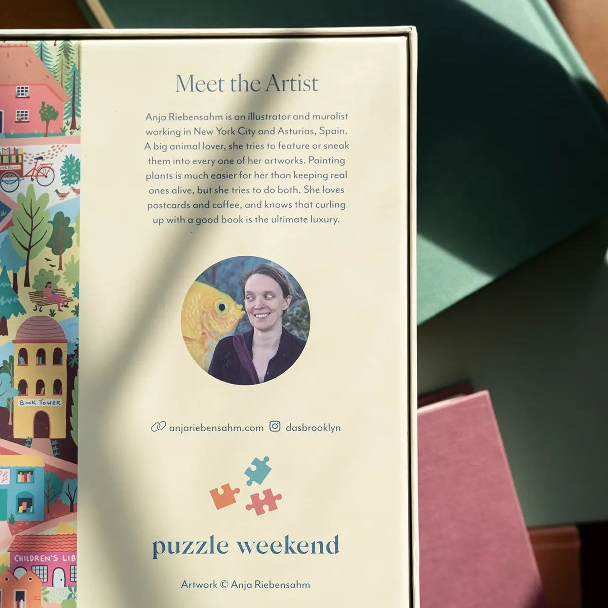 Book Lover's Town Puzzle by Anja Riebensam - Gift for Book Lovers - Puzzle Weekend