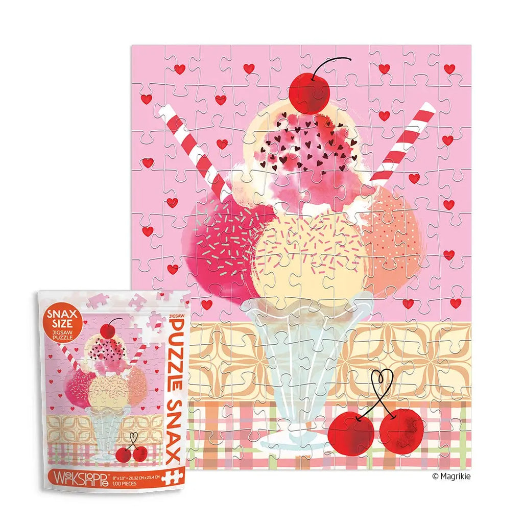 Cherry Sundae mini puzzle, puzzle snax by werkshoppe