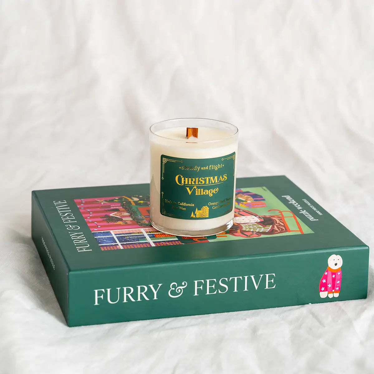 Christmas Candle Gift Set w/ Puzzle