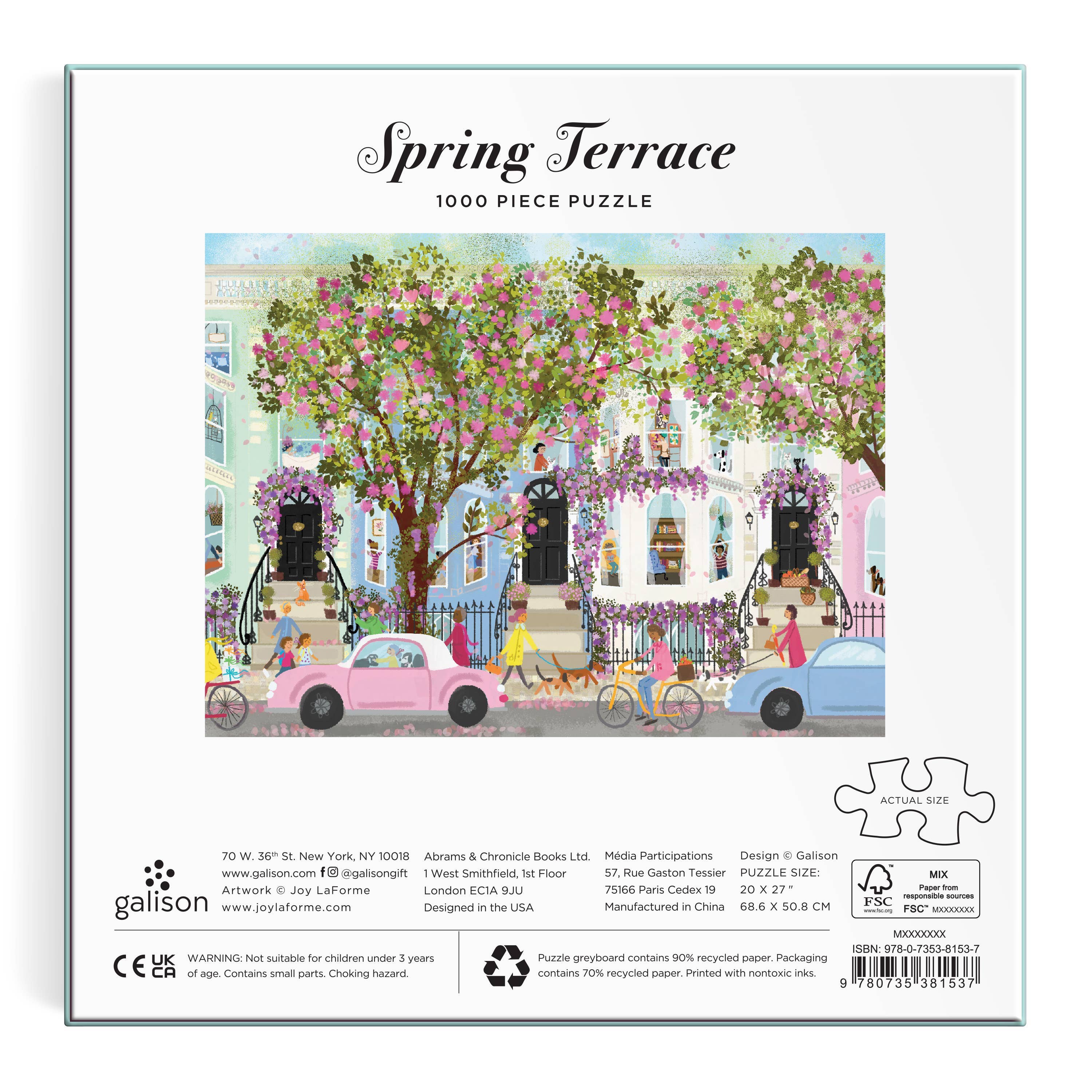 Galison Spring Terrace 1000 Piece Puzzle by Joy Laforme