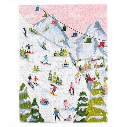 Snowy Slopes 500 Piece Winter Puzzle by Pippi Post