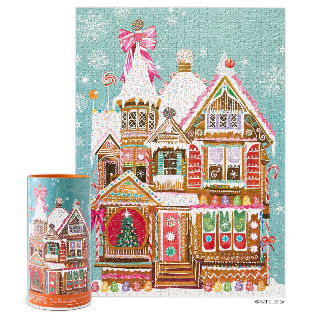 Gingerbread House Christmas Glitter Puzzle by Katie Daisy