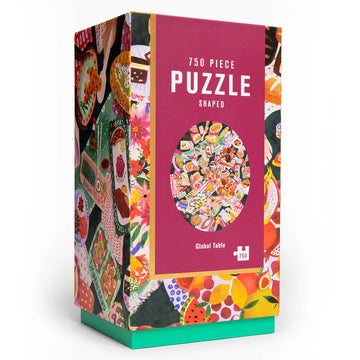Global Table 750 Piece Shaped Puzzle by Lantern Press