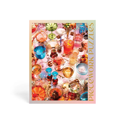 Happy Hour Piecework Puzzle - Colorful Glassware Puzzle