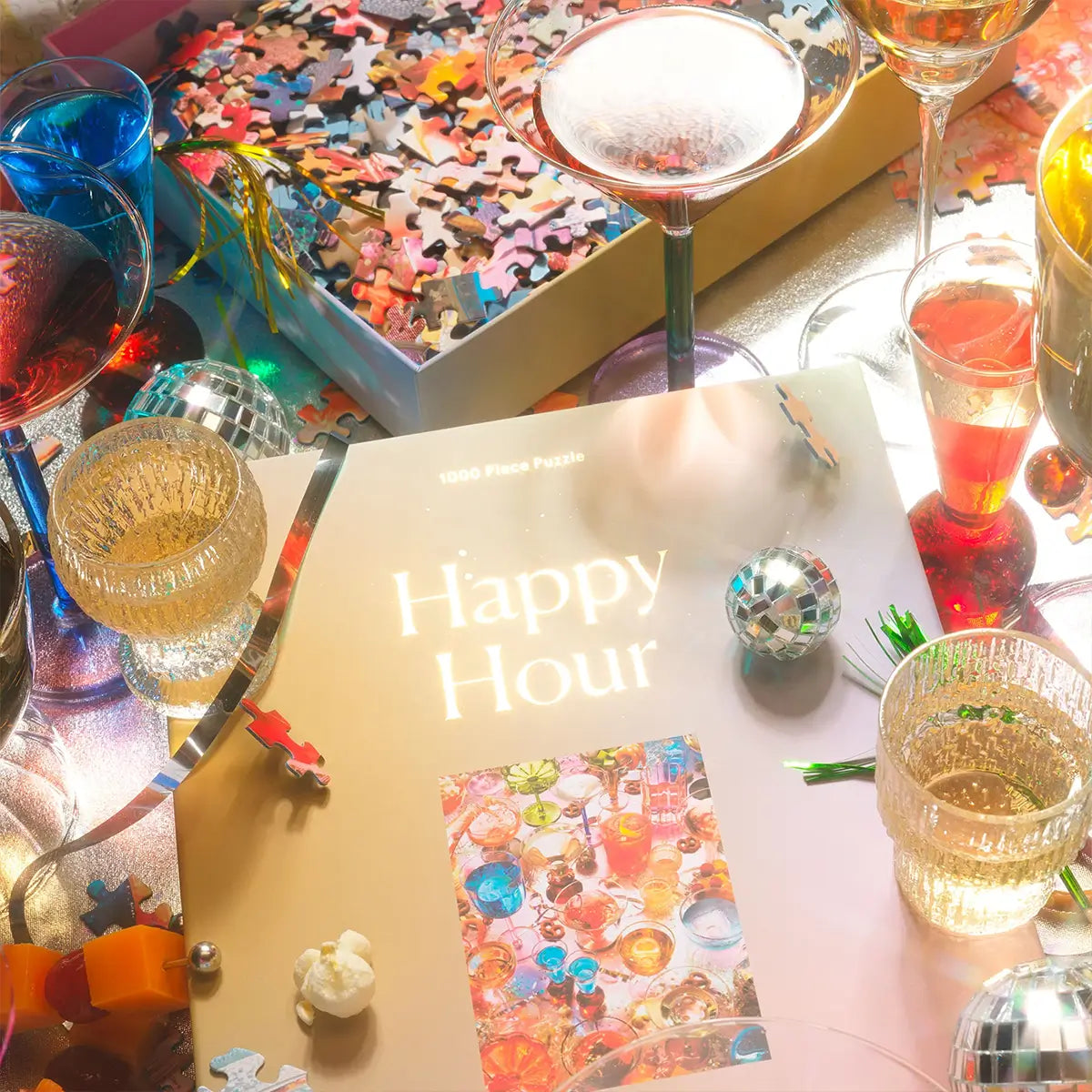 Happy Hour Piecework Puzzle - Colorful Glassware Puzzle