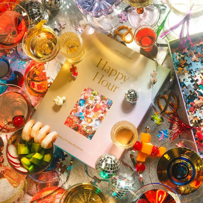Happy Hour Piecework Puzzle - Colorful Glassware Puzzle