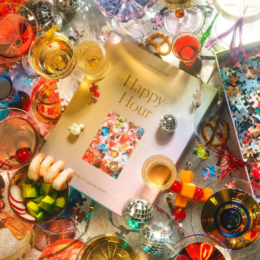 Happy Hour Piecework Puzzle - Colorful Glassware Puzzle