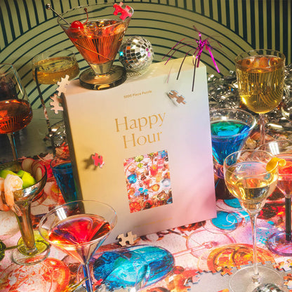 Happy Hour Piecework Puzzle - Colorful Glassware Puzzle
