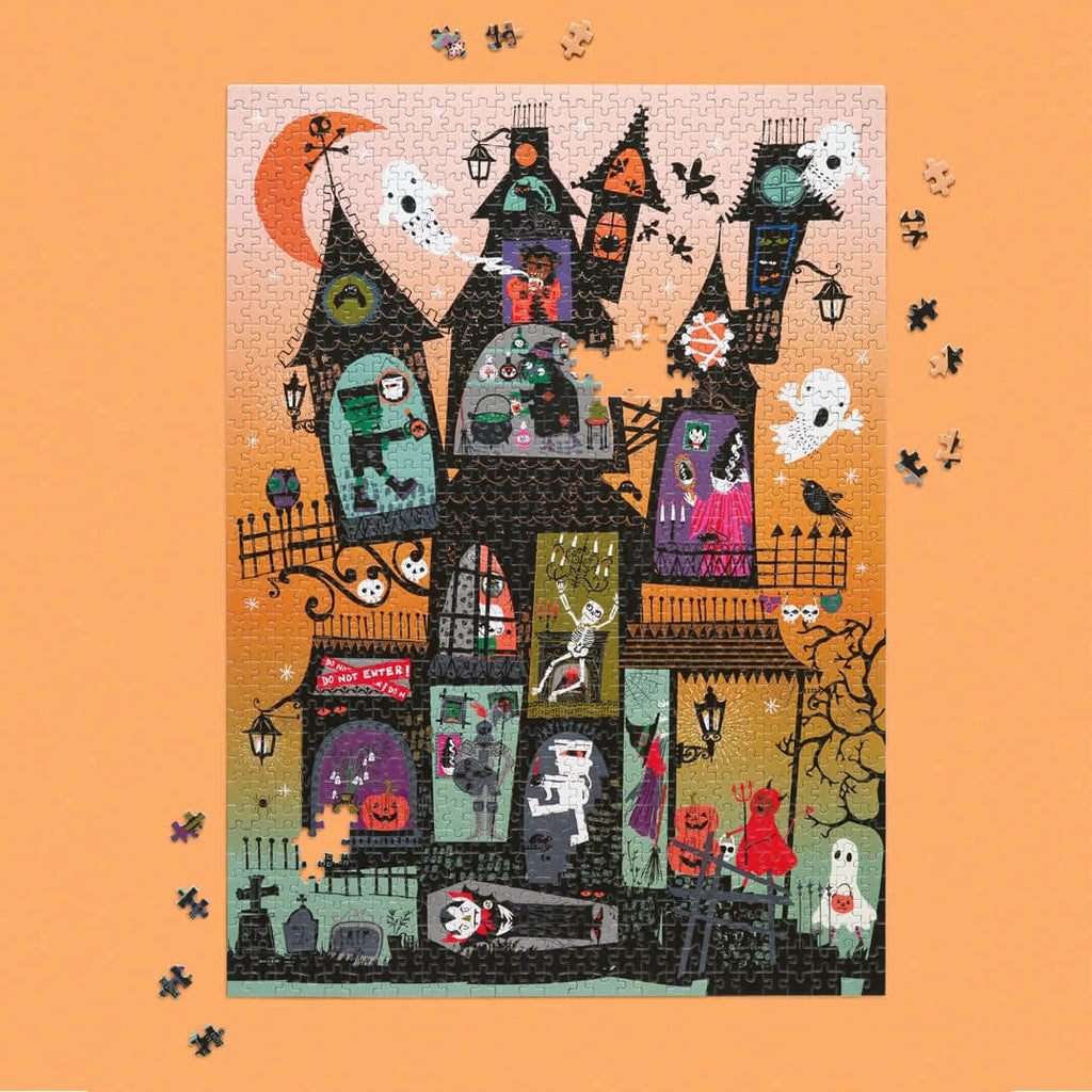 haunted house halloween puzzle by werkshoppe