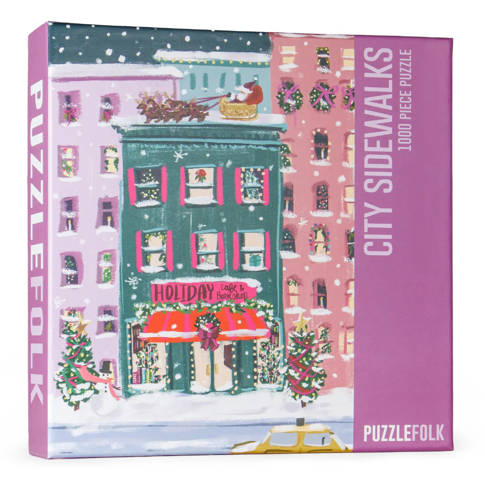 City Sidewalks Nysha Lilly Puzzle - Puzzlefolk Christmas Puzzle