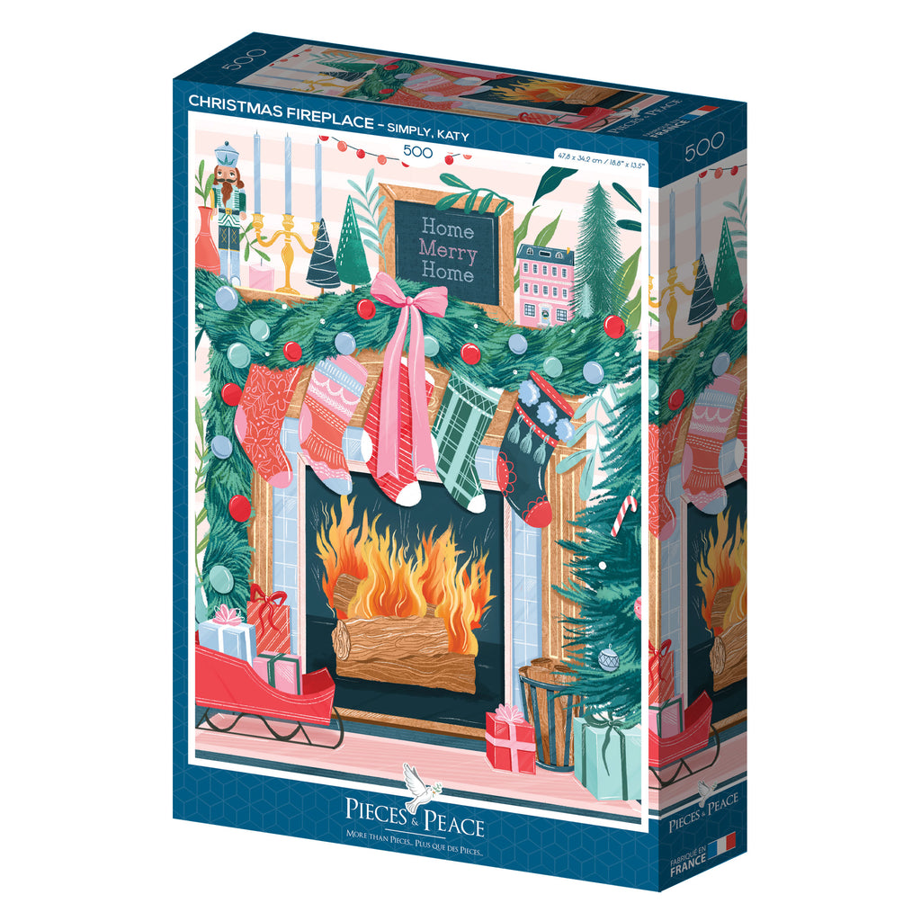 Christmas Fireplace Simply Katy 500 Piece Puzzle