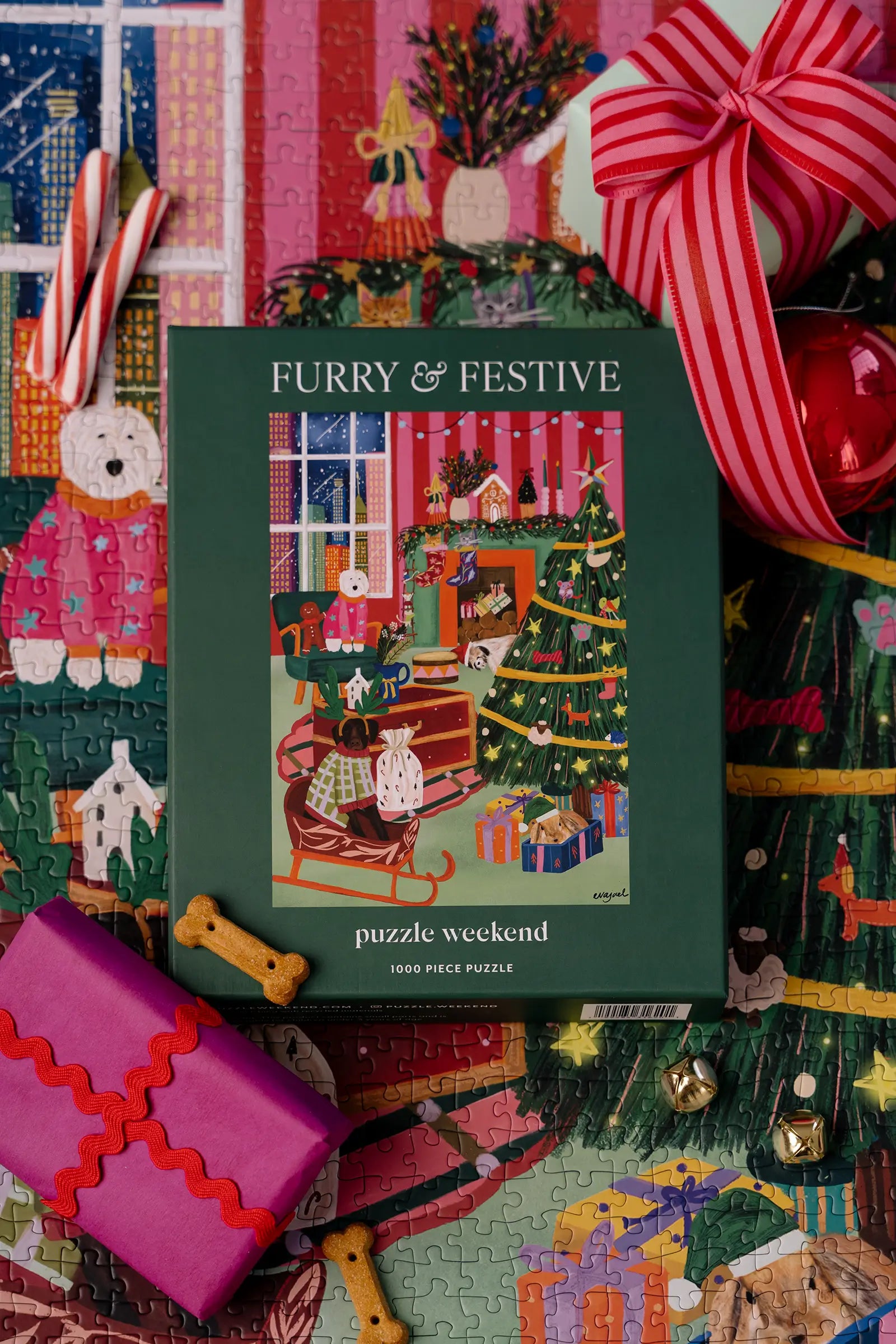 Furry & Festive 1000 Piece Christmas Puzzle by Eva Jael • Puzzle Furry & Festive 1000 Piece Christmas Puzzle by Eva Jael • Puzzle