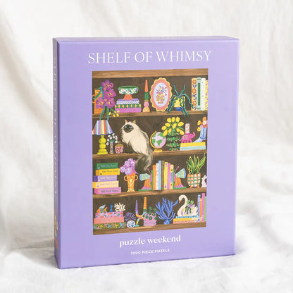shelf of whimsy 1000 piece puzzle by eva jael (slow lived art) for puzzle weekend