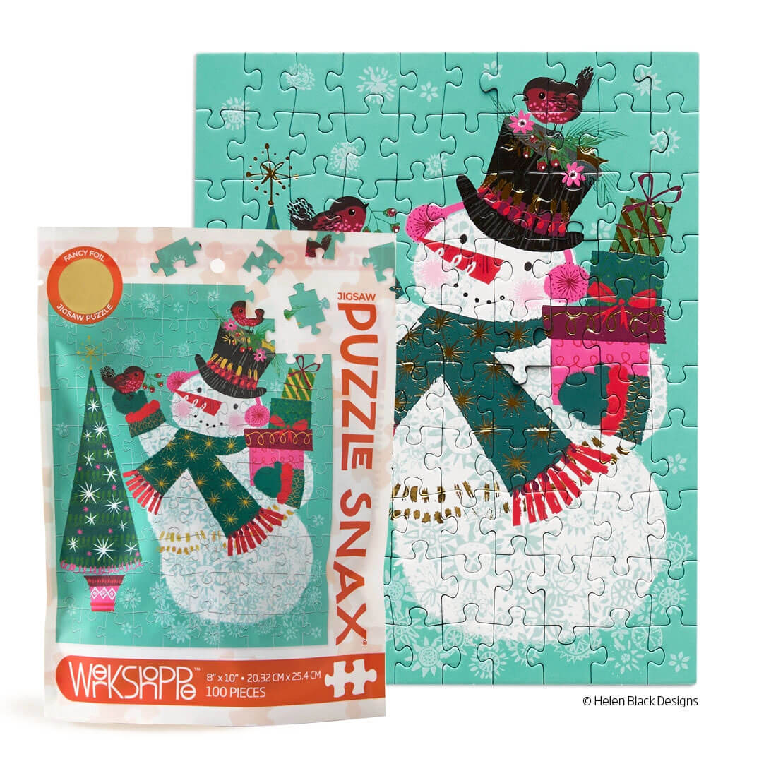 snowman-100-piece-christmas-mini-puzzle-by-werkshoppe-puzzle-weekend
