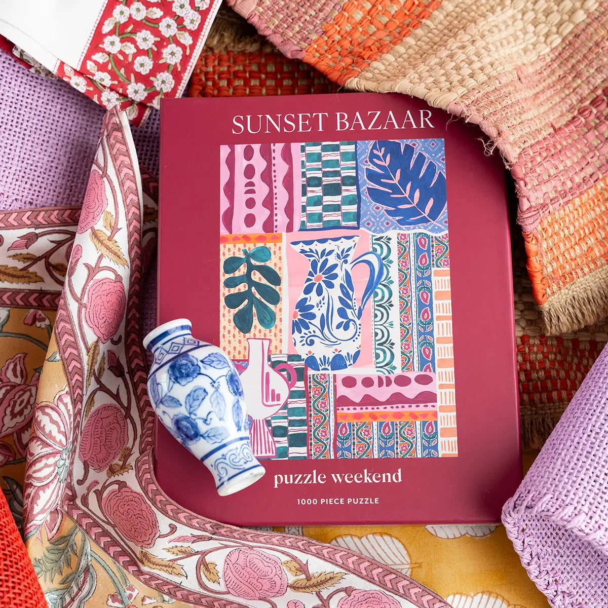 sunset bazaar 1000 piece puzzle by charlie taylor design • puzzle weekend