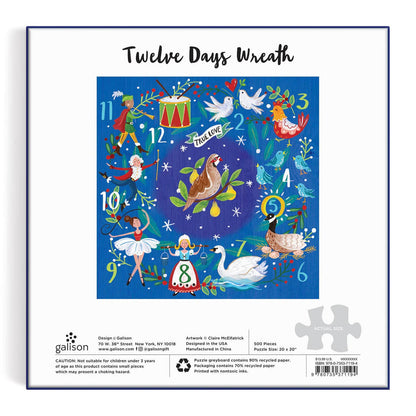  12 Days Wreath 500 Piece Puzzle by Galison