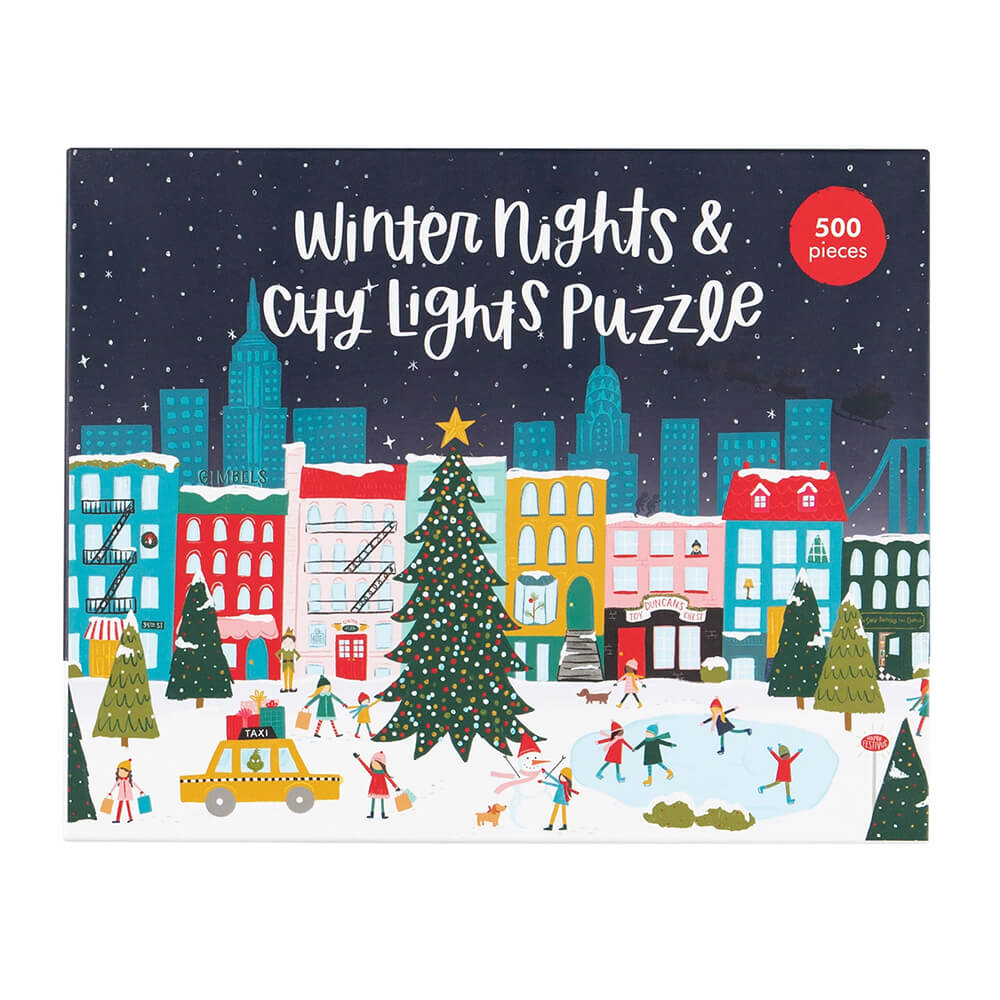 Winter Nights & City Lights Christmas Puzzle by Pippi Post