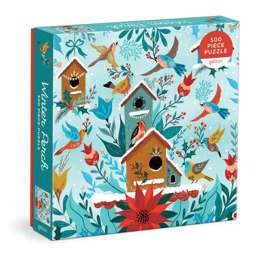galison winter perch bird puzzle