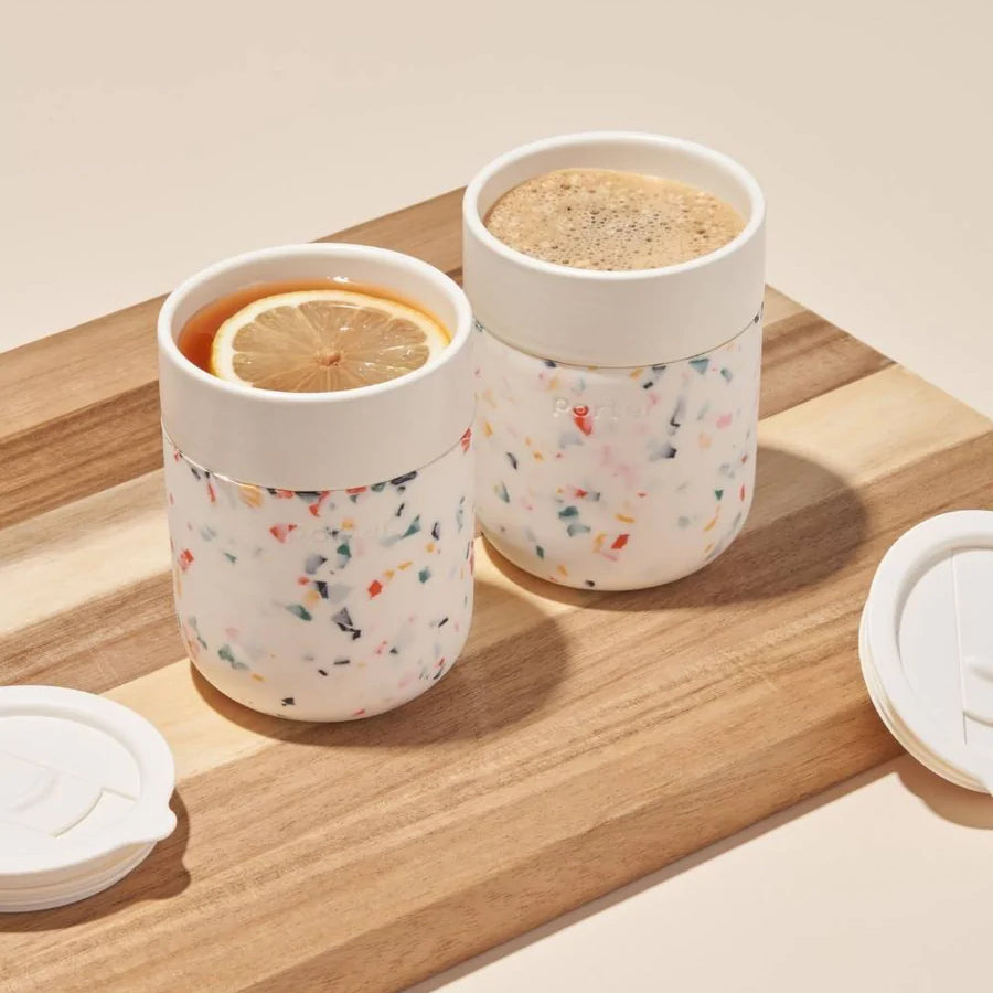 Ceramic Travel Mug in Terrazzo Cream