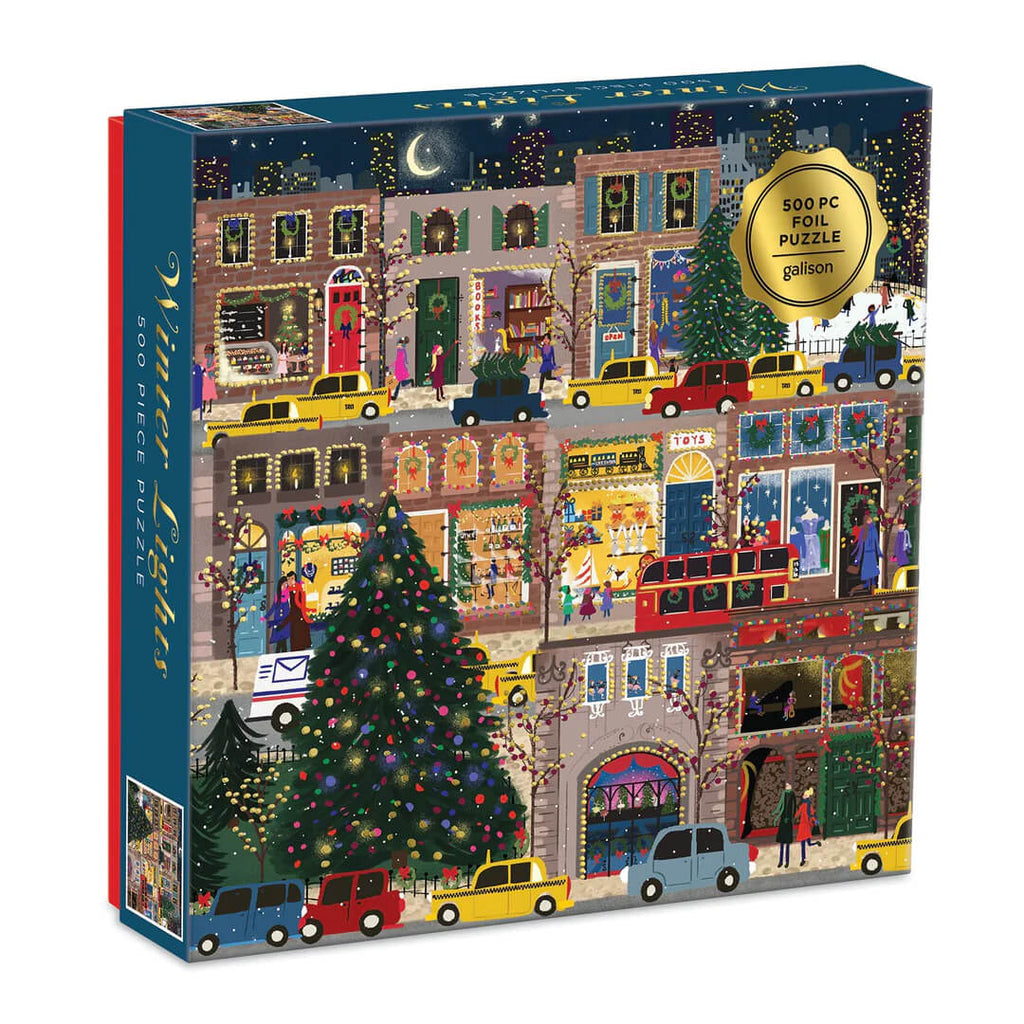 winter lights gold foil puzzle