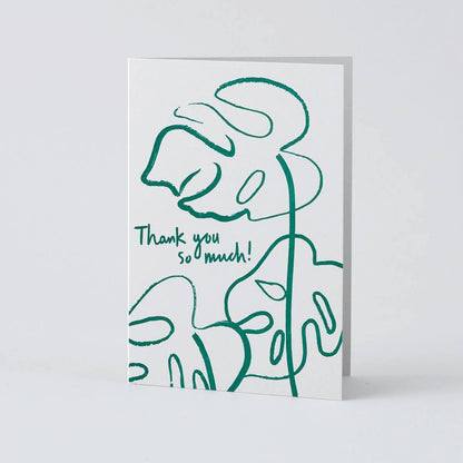 wrap thank you monstera card