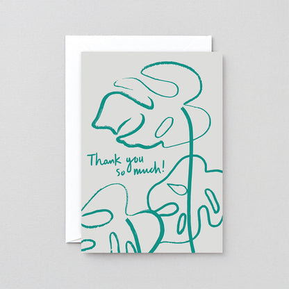 wrap thank you monstera card